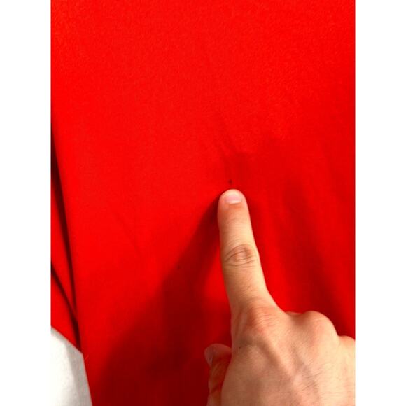 Adidas T-Shirt Mens Large Red Black Short Sleeve 3-Striped Crew Neck Pullover - Picture 6 of 8